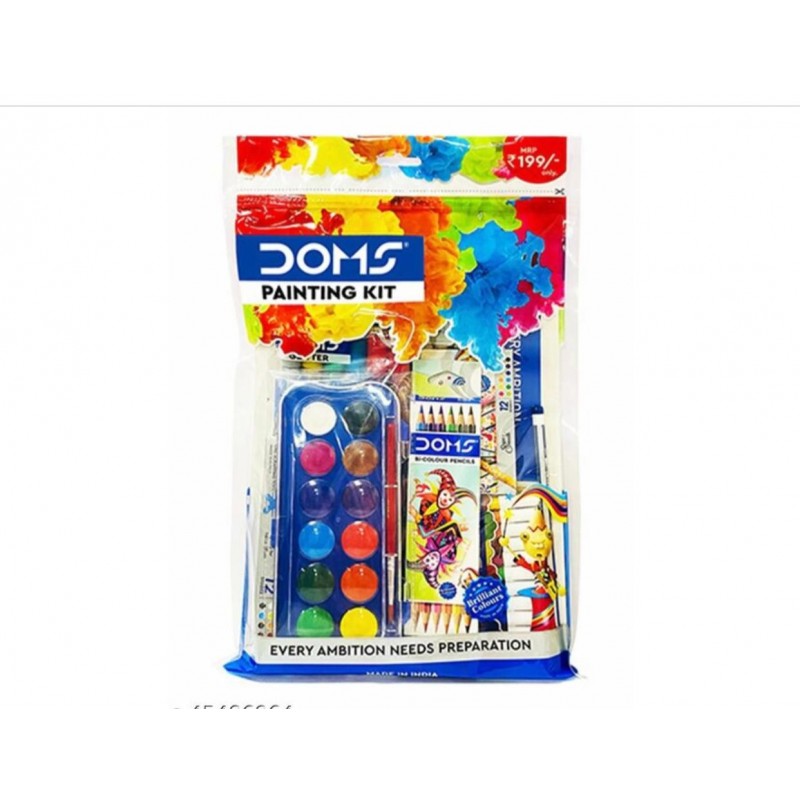 DOMS Painting Kit (drawing Book, Pencil pack , Oil Pastels ,  wax crayon , Shades, Water Colour , water colour pen and more)
