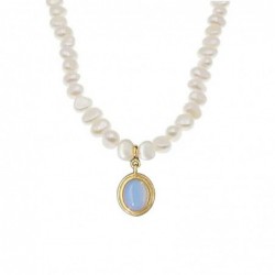 Round Medal Pearl Necklace...