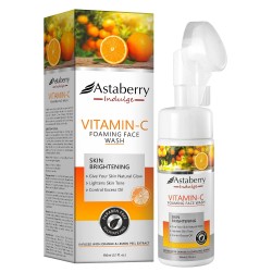 Astaberry Indulge Vitamin C Foaming Face Wash 150ml - Skin Brightening, Paraben Free & Sulphate Free