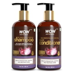 Wow Skin Science Red Onion  Black Seed Oil Shampoo + Hair Conditioner