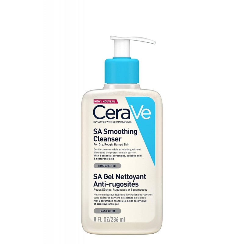 CeraVe   SA Smoothing Cleanser (236mL) Face and Body Wash with Salicylic Acid,