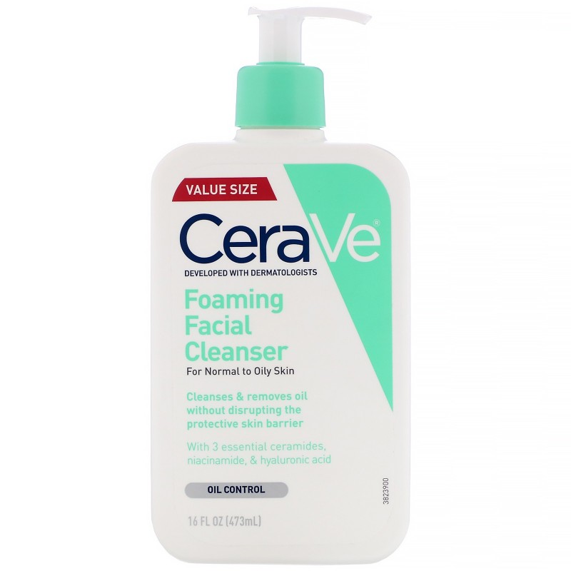 CeraVe Foaming Facial Cleanser, For Normal to Oily Skin (473mL)