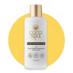 Coco Soul   Baby Massage Oil with Extra Virgin Coconut Oil & Ayurvedic Oil (200mL)