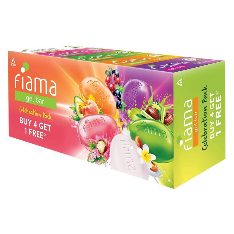 Fiama Gel Bar Celebration Pack With 5 unique Gel Bars & Skin Conditioners For Moisturized Skin 125g Soap
