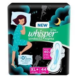 Whisper Bindazzz Nights Sanitary Pads for Women XL+ 44 Napkins
