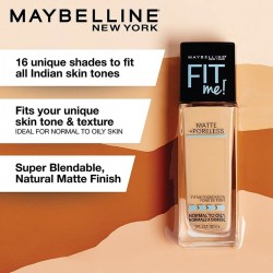 Maybelline New York Liquid Foundation Matte Finish With Spf Absorbs Oil Fit Me Matte + Poreless 120 Classic Ivory 30ml