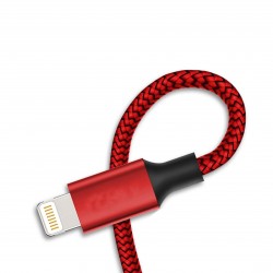 Hammer Unbreakable 3.1A Fast Charging Braided LIGHTNING Cable 1 Meter (Red)