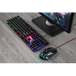 Enter Ignite Pro Gaming Mouse and Keyboard Combo with 6 Button Mouse and Rainbow backlighting