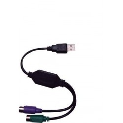 Adnet AD-814 USB to PS 2 Active Adapter for Keyboard and Mouse USB Adapter USB Adapter Black