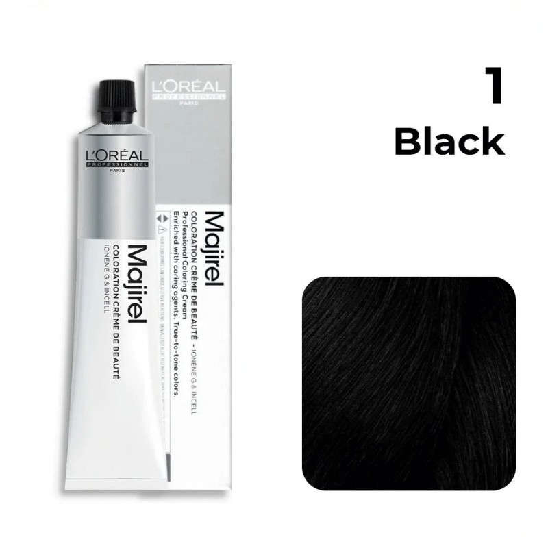 L’oreal Professionnel  -1 Black (Basic) Majirel Hair Color 49.5g