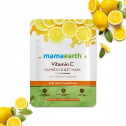 Mamaearth Vitamin C Bamboo Sheet Mask with Vitamin  C & Honey for Skin Illumination (25g)